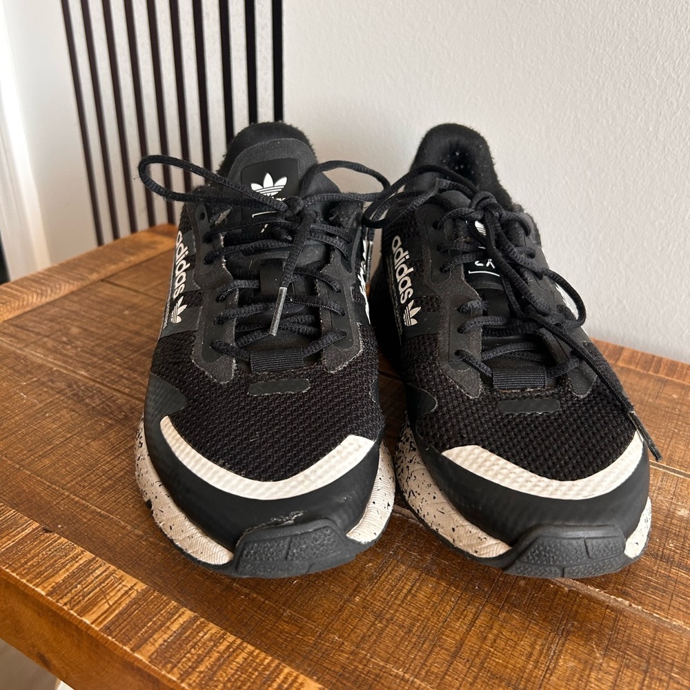 Adidas Big Kids Black and White Sneakers